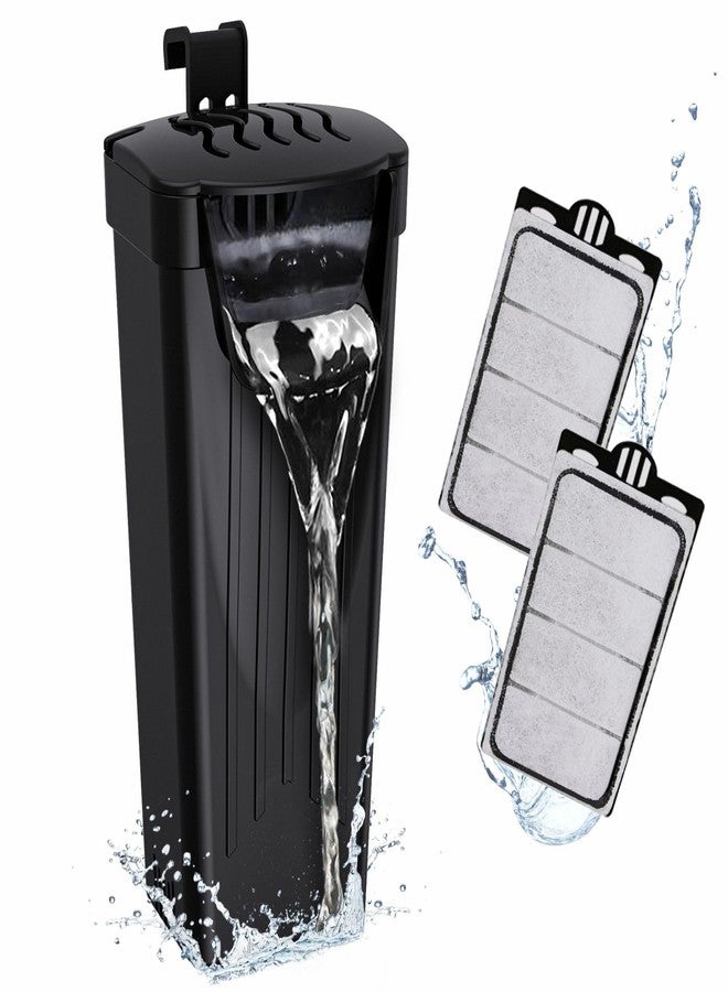 GOZILLA Turtle Tank Filter 74GPH, Low Water Level Turtle Tank 3.5W Fish Tank Aquarium Filters for Small Tanks up to 15 Gallons Include 2 Replacement Cartridge.(Black) - Image 1